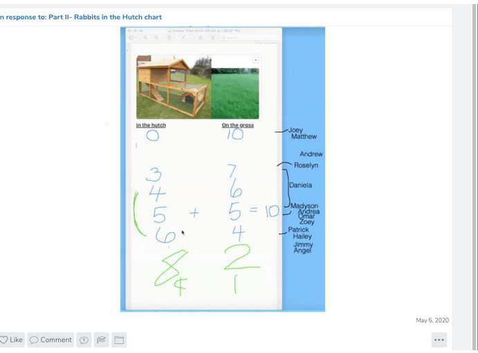 kindergarten math problem remote learning